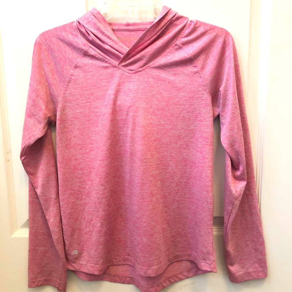 Teen girl activewear - pink sweatshirt with hoodie